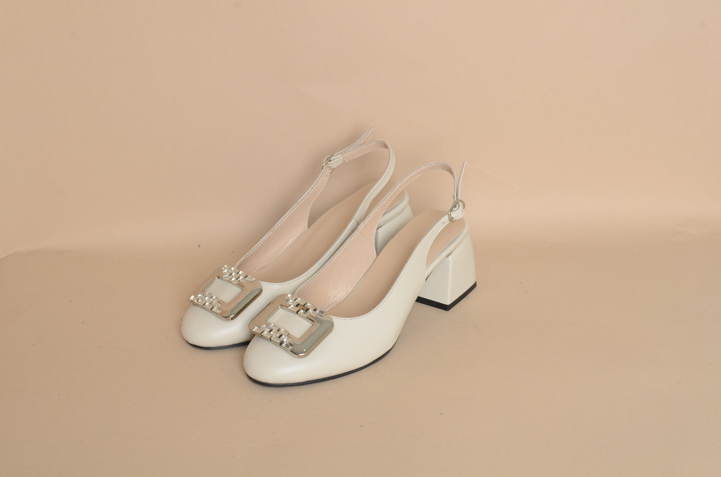 Isabelle - White Buckle Sandal – 100% Genuine Leather, Handmade in Turkey | Women’s Elegant & Modern Summer Sandals