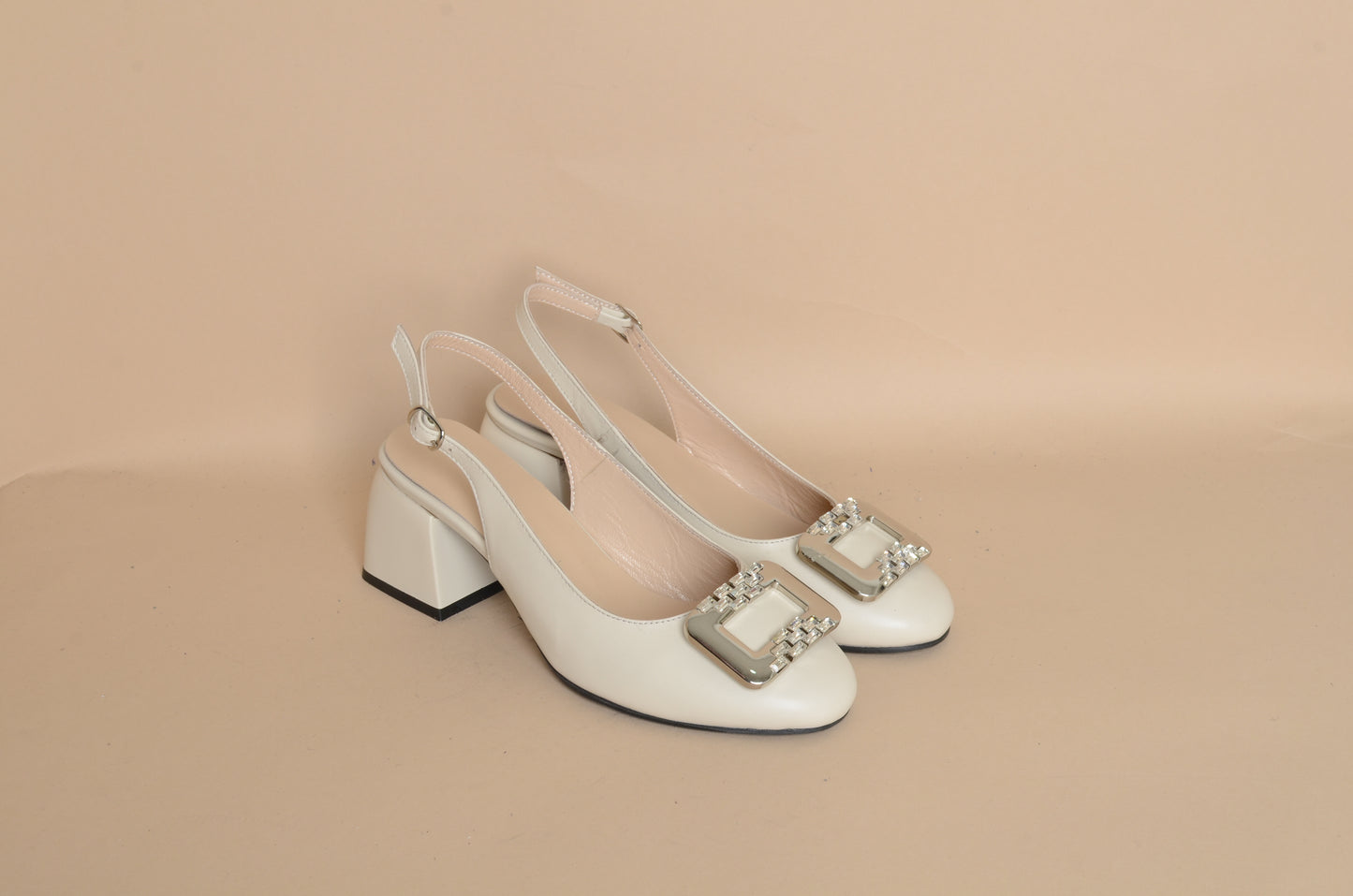 Isabelle - White Buckle Sandal – 100% Genuine Leather, Handmade in Turkey | Women’s Elegant & Modern Summer Sandals