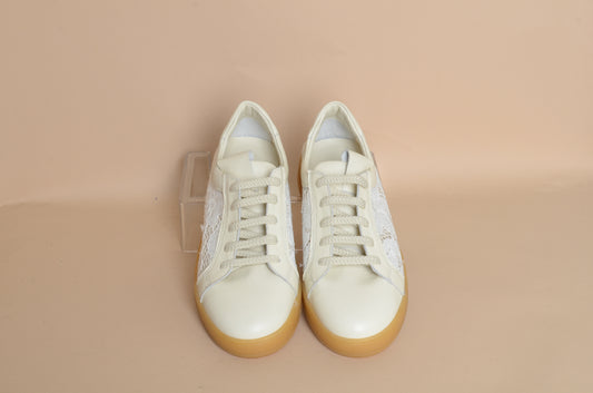 Clara - White Lace Shoe – 100% Genuine Leather, Handmade in Turkey | Women’s Elegant & Romantic Lace Shoes
