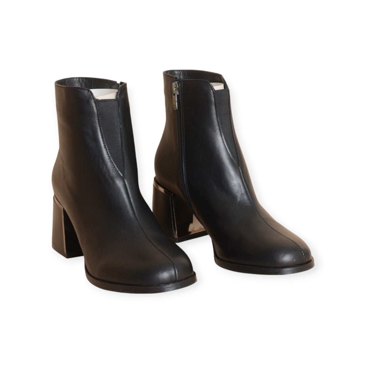 Gunhild Black Leather Ankle Boots Handmade in Turkey Ruka Shoes