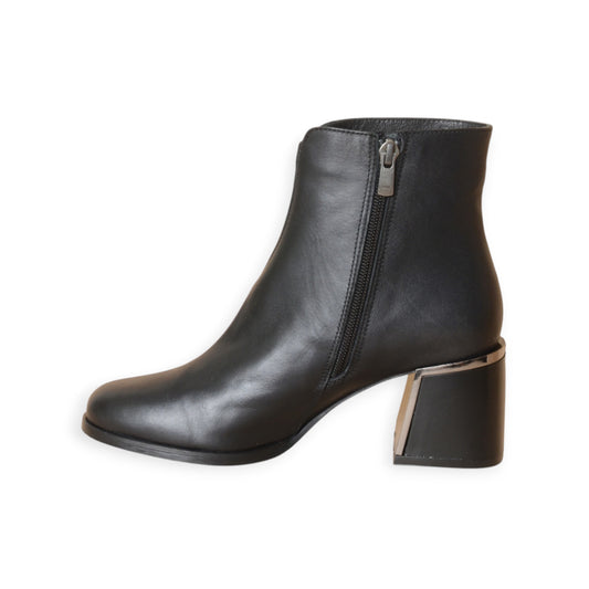 Gunhild Black Leather Ankle Boots Handmade in Turkey Ruka Shoes