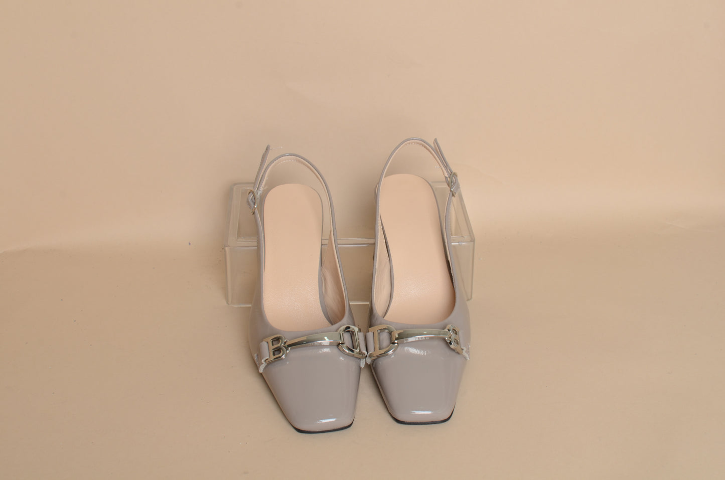 Celeste - Grey Buckle Heel – 100% Genuine Leather, Handmade in Turkey | Women’s Elegant & Modern Buckle Shoes