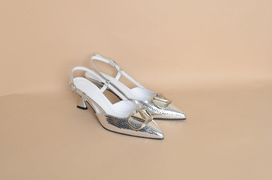Elise - Grey Stiletto Heel – 100% Genuine Leather, Handmade in Turkey | Women’s Elegant & Modern Heels