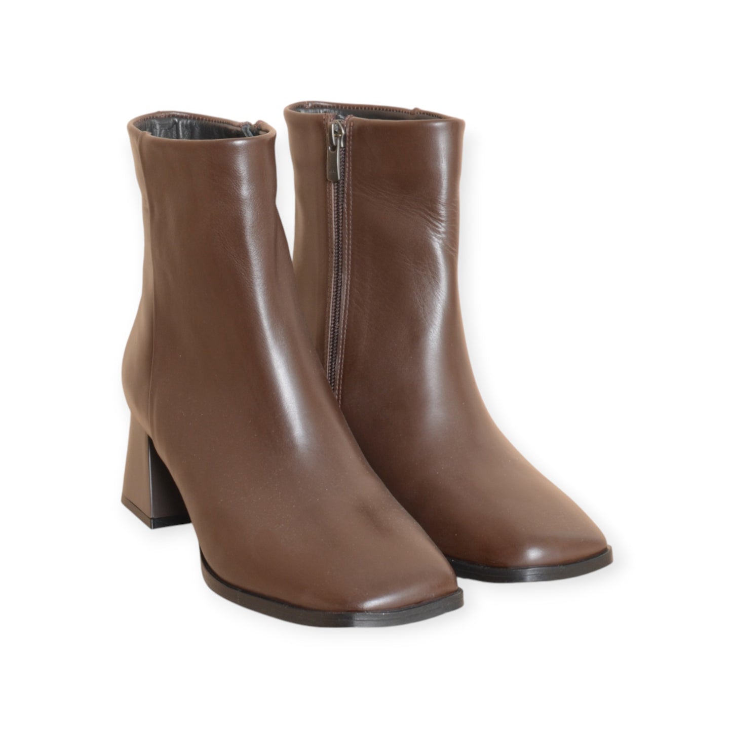 Runa Brown Leather Ankle Boots Handmade in Turkey Ruka Shoes