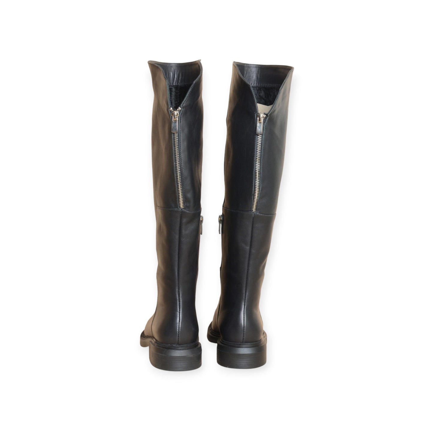 Skadi Black Leather Knee-High Boots Handmade in Turkey Ruka Shoes