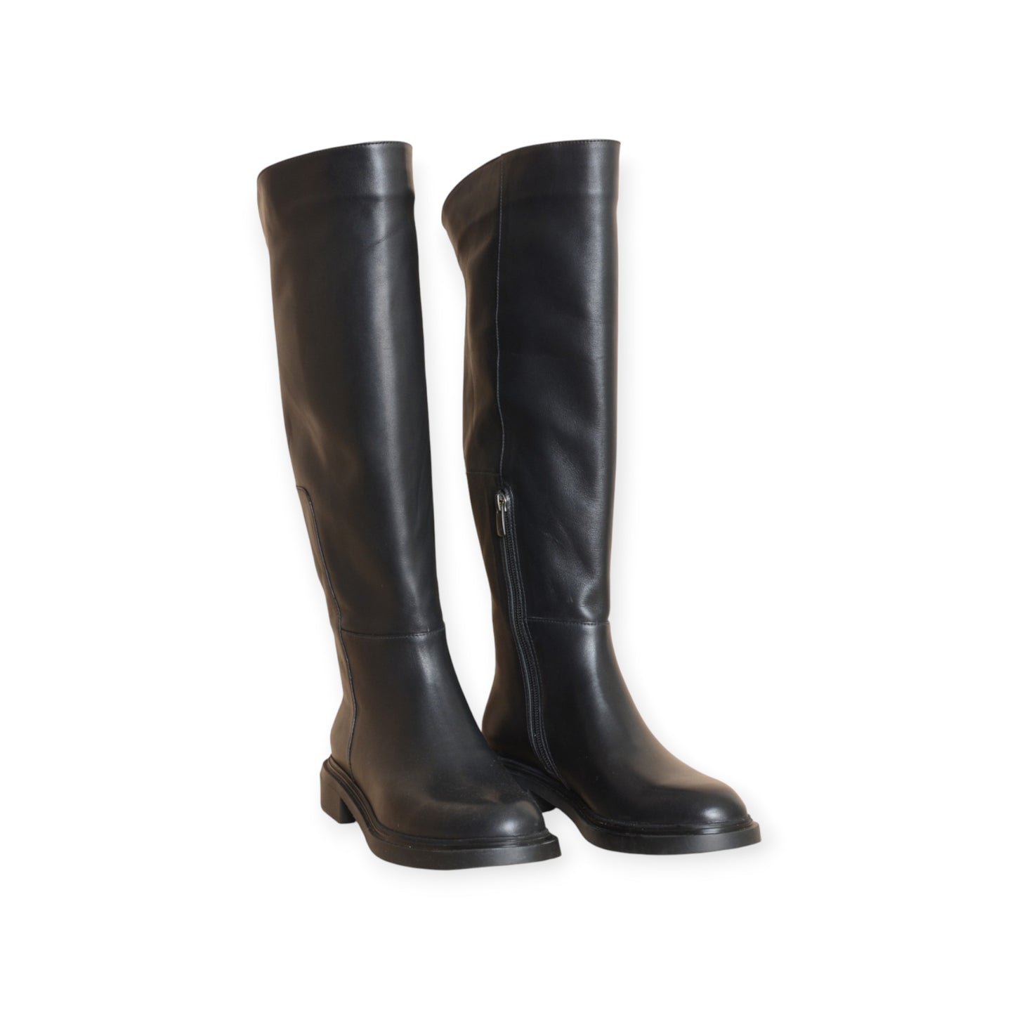 Skadi Black Leather Knee-High Boots Handmade in Turkey Ruka Shoes
