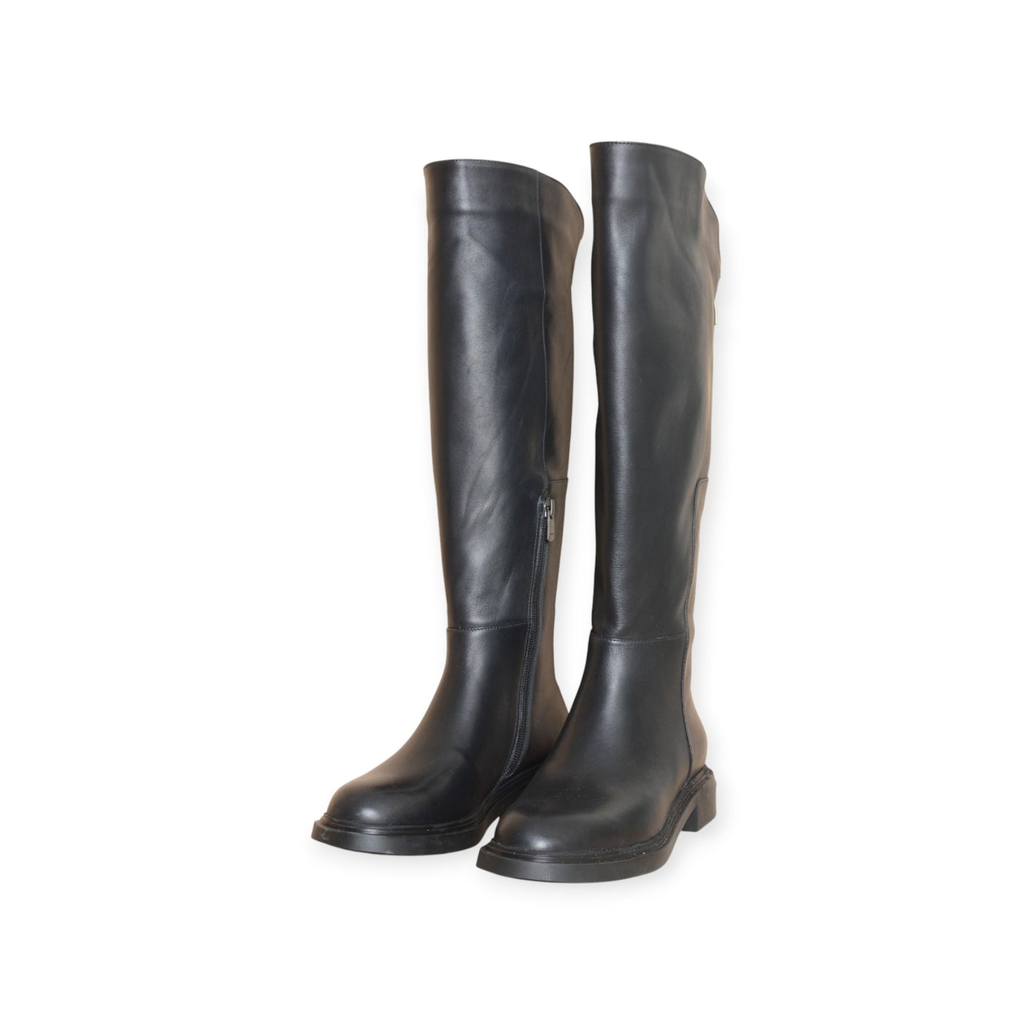 Skadi Black Leather Knee-High Boots Handmade in Turkey Ruka Shoes