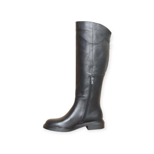 Skadi Black Leather Knee-High Boots Handmade in Turkey Ruka Shoes