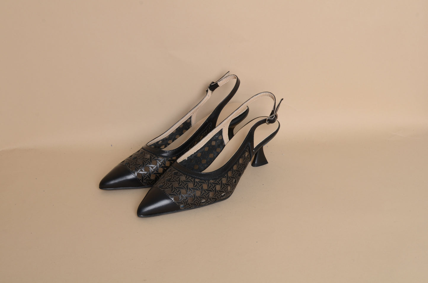 Elara - Black Lace Heel – 100% Genuine Leather, Handmade in Turkey | Women’s Elegant & Romantic Shoes