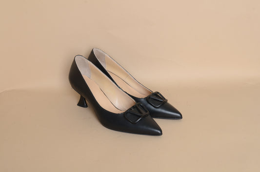 Celeste - Black Low Heel – 100% Genuine Leather, Handmade in Turkey | Women’s Elegant & Comfortable Shoes